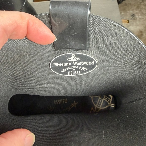 Vivienne Westwood Anglomania x Melissa Black White Bow Cowboy Rain Boots Size 5 - Picture 4 of 7